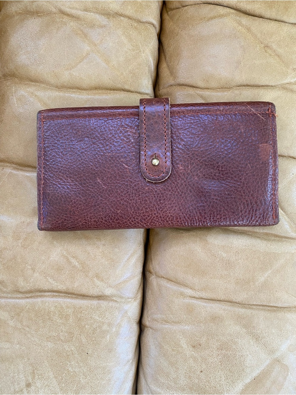 Portland Leather Goods trifold long wallet brown